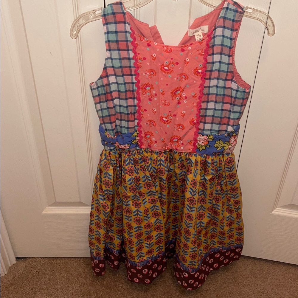 Matilda Jane Multicolor Floral and Plaid Dress